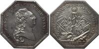 Frankreich, Königreich Oktogonale Silbermedaille Louis XVI., 1774 - 1794, v. Gatteaux, Conseil de Santé des Hôpitaux Militaires -