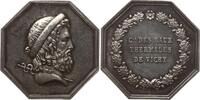 Frankreich, Stadt Vichy Oktogonale Silbermedaille Compagnie des Eaux Themales de Vichy, Kopf des Äskulap / Schrift im Eichenkranz -