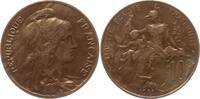 Frankreich, 3. Republik 10 Centimes 1911 VF-EF