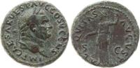 Römische Kaiserzeit, Rom 74 AD Vespasian, 69 - 79, bel. Kopf n.r. / Aequitas steht n.l. hält Waage und Zepter VF-EF, grüne Patina