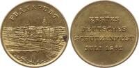Frankfurt, Stadt Kleine vergoldete Bronzemedaille Jeton, auf das erste Deutsche Schützenfest Juni 1862, Stadtansicht -