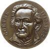 Frankfurt, Stadt Einseitige Bronzemedaille ohne Signatur, auf Johann Wolfgang von Goethe, 1749 - 1832, Brb. halblinks -