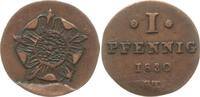 Lippe, Fürstentum 1 Pfennig 1830 Paul Alexander Leopold, 1802 - 1851 VF, Stempelfehler