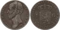 1 Gulden 1847 Niederlande, Königreich Willem II., 1840 - 1849 Fast sehr schön, winz. RF, dunkle Patina