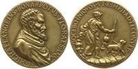Italien - Florenz Vergoldete Bronzegussmedaille (Galvano) v. Leone Leoni, a.d. 88 Geburtstag von Michelangelo Buonarroti, 1475 - 1564 -