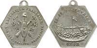 Frankreich, 2. Republik Kleine hexagonale versilberte Bronzemedaille a.d. Februarrevolution, Journées de Février, Fahne auf Barrikade -