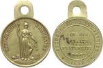 Frankreich, 2. Republik Tragbare Miniatur - Messingmedaille a.d. Februarrevolution, Journées des 23 24 Février, Liberté hält Speer u. Ketten -