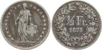 1/2 Franken 1875 B Schweiz  Fast sehr schön