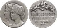 Schweiz - Zürich Silbermedaille 1907 v. Boesch bei Huguenin, Le Locle, auf das Eidgenössisches Schützenfest aEF, mattiert
