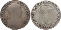 1/2 Ecu à la mèche longue 1650 F Frankreich, Königreich Louis XIV., 1643 - 1715, Angers Schön, kl. SF am Rand