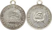 Frankreich, 2. Republik Kleine versilberte Bronzemedaille a.d. Februarrevolution, Journées de Février, Fahne auf Barrikade -