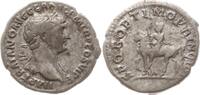 Römische Kaiserzeit, Rom Denar 112 - 114 Trajan, 98-117, Bel., drap. Büste n.r. / Kaiser zu Pferde hält Victoria u. Speer VF