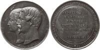 Frankreich, Kaiserreich Zinnmedaille Napoleon III., 1852 - 1870, v. Caqué u. Massonnet, a.d. Hochzeit mit Eugenie -
