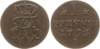 Preußen, Königreich 1 Pfennig 1791 A Friedrich Wilhelm II., 1786 - 1797, Berlin VF+