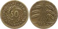 Deutsches Reich, Weimarer Republik 50 Rentenpfennig 1924 E VF+, zaponiert