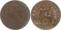 Großbritannien 1/2 Penny Victoria, 1837 - 1901, 2 x Tuscheziffer, aus alter Sammlung -