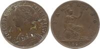 Großbritannien Farthing (1/4 Penny) Victoria, 1837 - 1901, mit Tuscheziffer aus alter Sammlung -