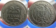 Kaiserreich 25 Pfennig 1910 E SS-VZ 12,00 EUR  Excl. 5,50 EUR Verzending