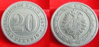  1887 J 20 Pfennig f. SS 26,00 EUR  Excl. 7,30 EUR Verzending