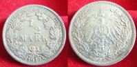  1917 F 1/2 Mark leichte Lichtenraderprägung vz 35,00 EUR  Excl. 7,30 EUR Verzending