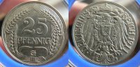 Kaiserreich 1911 G 25 Pfennig VZ 18,00 EUR  Excl. 5,50 EUR Verzending