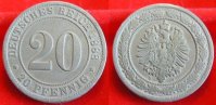  1888 D 20 Pfennig f. SS 23,50 EUR  Excl. 5,50 EUR Verzending