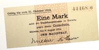 Gutschein eine Mark Gleiwitz / Gliwice -