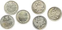  3 x 10 Kopeken Russland  1913 1914 vz