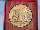 Medaille Olympia Moskau 1980 Aeroflot Olympia Bär Mischka in Gips auf Holz -