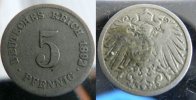 Kaiserreich 5 Pfennig 1892 G S-SS 8,00 EUR  Excl. 5,50 EUR Verzending