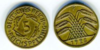 Weimar 5 Reichspfennig 1926 F SS 15,00 EUR  Excl. 5,50 EUR Verzending