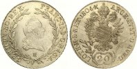  1804 B Haus Habsburg 20 Kreuzer gutes vz justiert 50,00 EUR  Excl. 7,30 EUR Verzending
