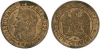  1861 A 1 Centimes vz leichter Grünspan 95,00 EUR  Excl. 7,30 EUR Verzending