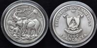 1000 Francs Kamerun Elefant hohes Relief Unze Silber 500 Stück -