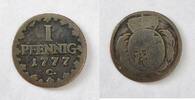  1777C Sachsen Pfennig 1777 C Friedrich August III. 1763-1806. S 3,00 EUR  Excl. 5,50 EUR Verzending