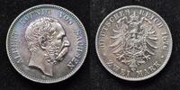  1876 2 Mark Sachsen Albert Jaeger 121 Fast Pr&auml;gefrisch feine Patina 1950,00 EUR  Excl. 15,00 EUR Verzending