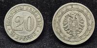 Kaiserreich 1887 A 20 Pfennig ss 10,00 EUR  Excl. 5,50 EUR Verzending