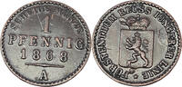 Reuss -Jüngere Linie 1 Pfennig Heinrich XIV., (1867 - 1913), zaponiert -