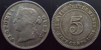 Colonies Britannique, British colonial 5 cents Colonies Britannique, British colonial, 5 cents 1884, KM.10 TB à TTB -