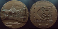 Philatelie, exposition philatelique bronze Exposition Philatelique Internationale paris 1975, signé Renée Vautier, médaille en bronze 78,5 mm, presque SUPERBE -