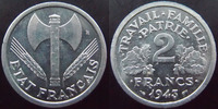 France 2 francs 2 francs Bazor 1943, aluminium, G.536 SUPERBE+ -