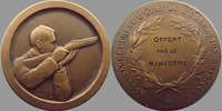 Médaille de Tir, Concours de Tir bronze Médaille de tir, offert par le ministre, médaille en bronze de 50 mm, F.Fraisse, SUPERBE -