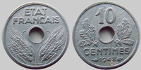 France 10 centimes 10 centimes zinc petit module 1943, G.291 SUPERBE -