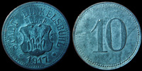 Allemagne, Deutschland, Dinkelsbuhl 10 pfennig Dinkelsbuhl, 10 pfennig 1917 zinc, zink, TTB -