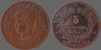 France 5 centimes 5 centimes Cérès 1884 A Paris, G.157a TTB+ -