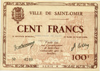 billets Français cent Ville de Saint-Omer, cent francs remboursable après les hostilités, émission Juin 1940, Neuf -