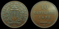 Italie, Italia San Marino 10 centesimi Italie, Italia, Saint Marin, San Marino, 10 centesimi 1893, KM.2 TTB+ -