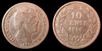 Pays bas, netherland, Hollande, Holland 10 cent Pays Bas, Netherland, Wilhelm III, 10 cent 1884, KM.107 TTB -