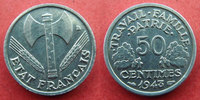 France 50 centimes 50 centimes Bazor aluminium 1943, G.425 SUPERBE+ -