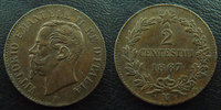 Italie, Italia, Italiane 2 centesimi Italie, Italia, 2 centesimi 1867 M, KM.2.1 TTB+ -